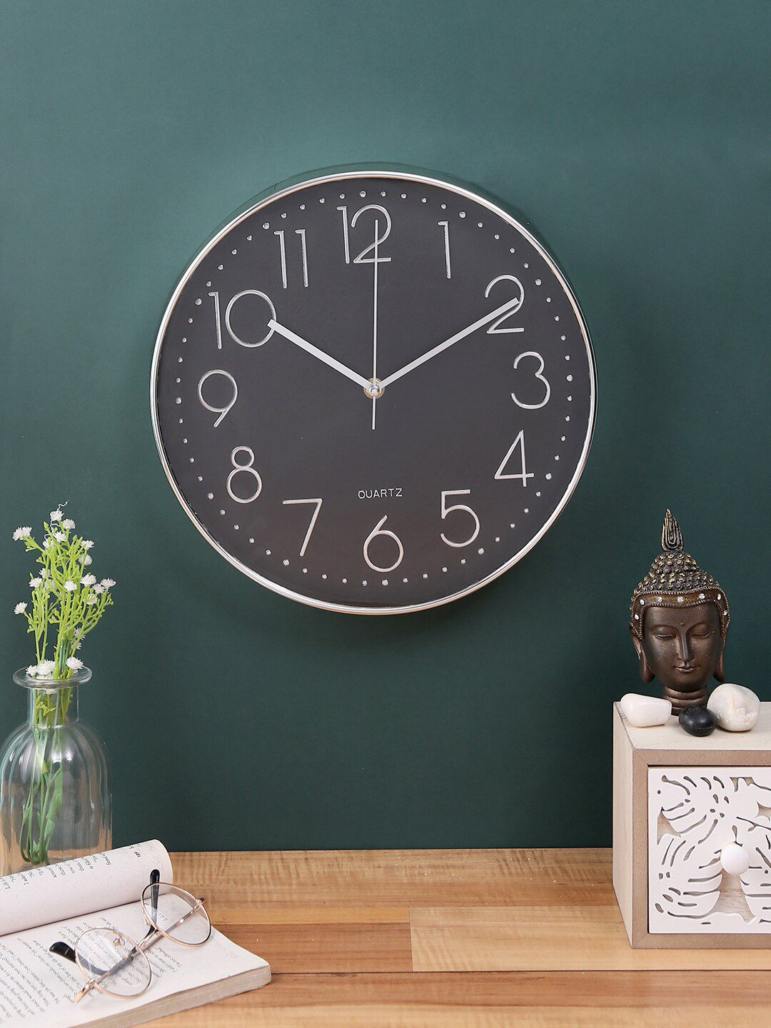 House Of Accessories Black Contemporary Wall Clock Price in India