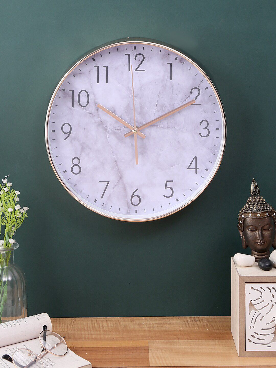 House Of Accessories Purple Printed Contemporary Wall Clock Price in India