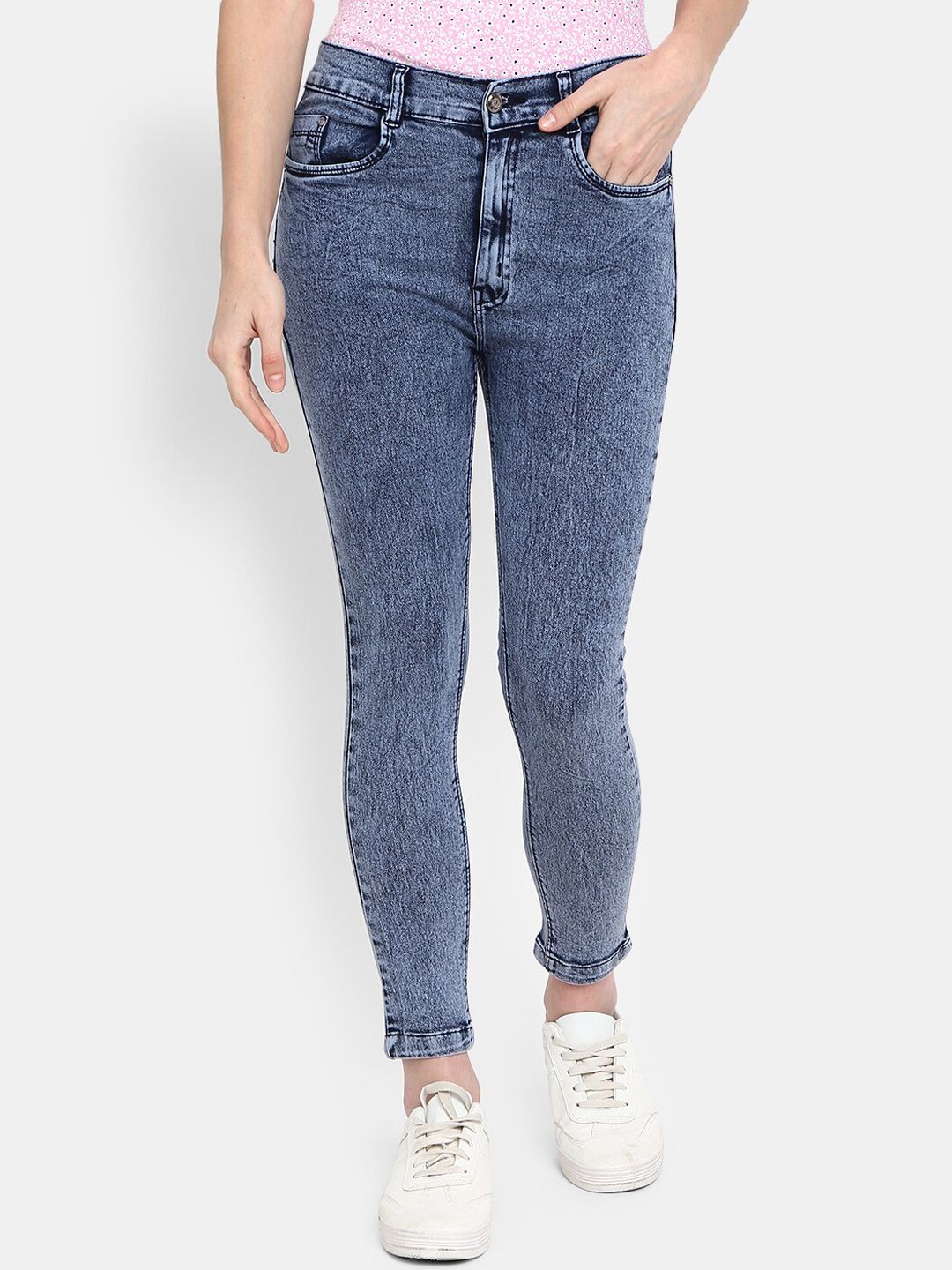 V-Mart Women Blue Classic Heavy Fade Jeans Price in India