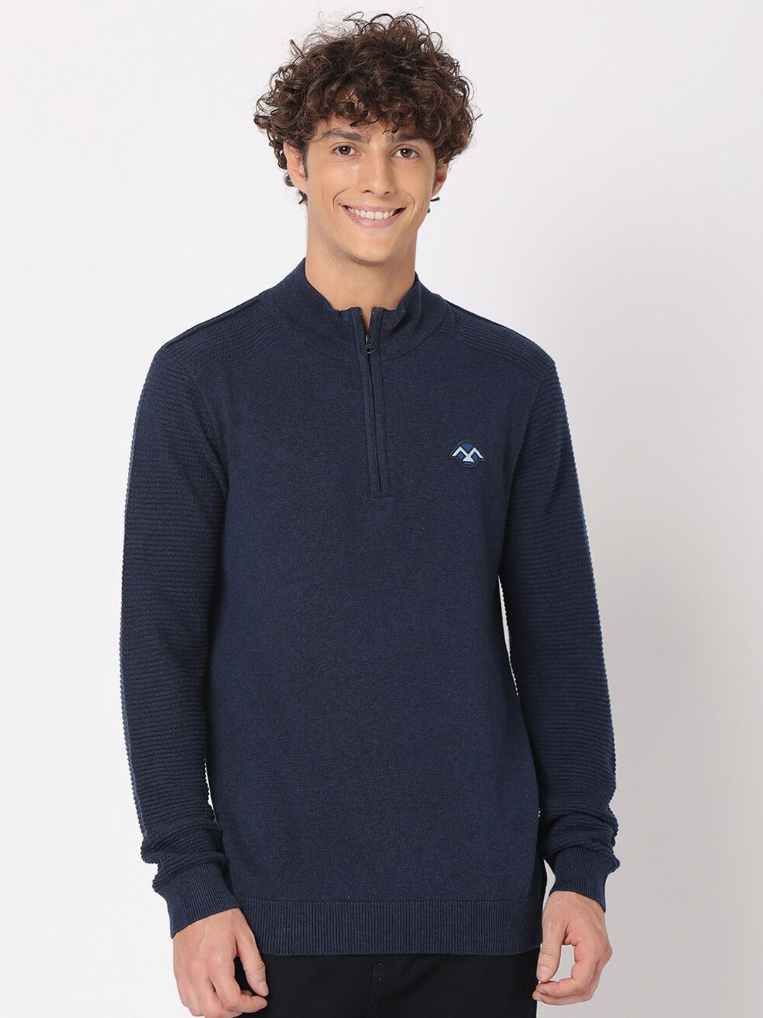 Mufti Men Navy Blue Pullover