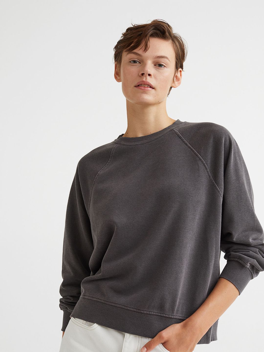 H&M Grey Crew-Neck Sweatshirt Price in India