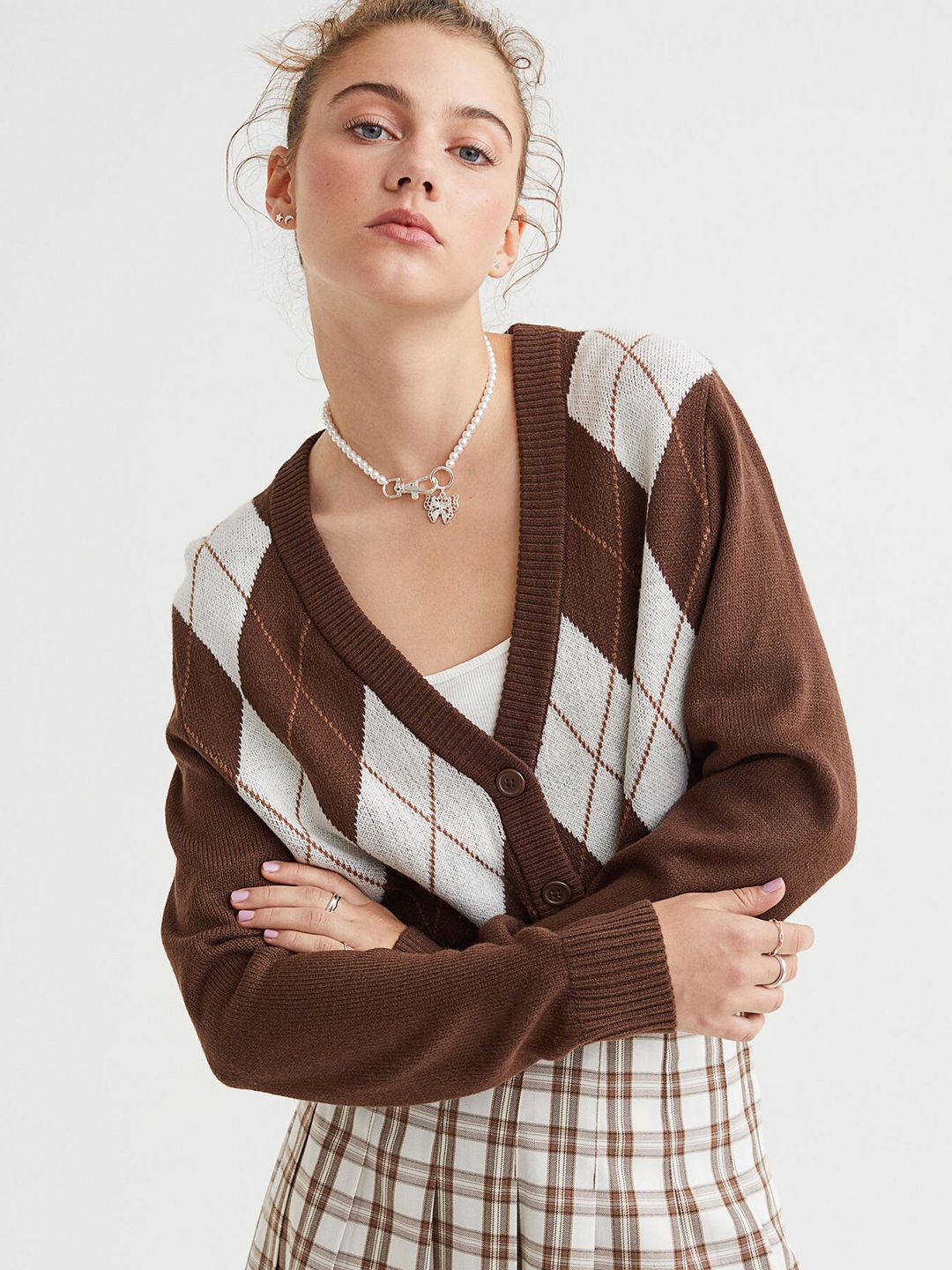 H&M Women Brown Short Cardigan Price in India