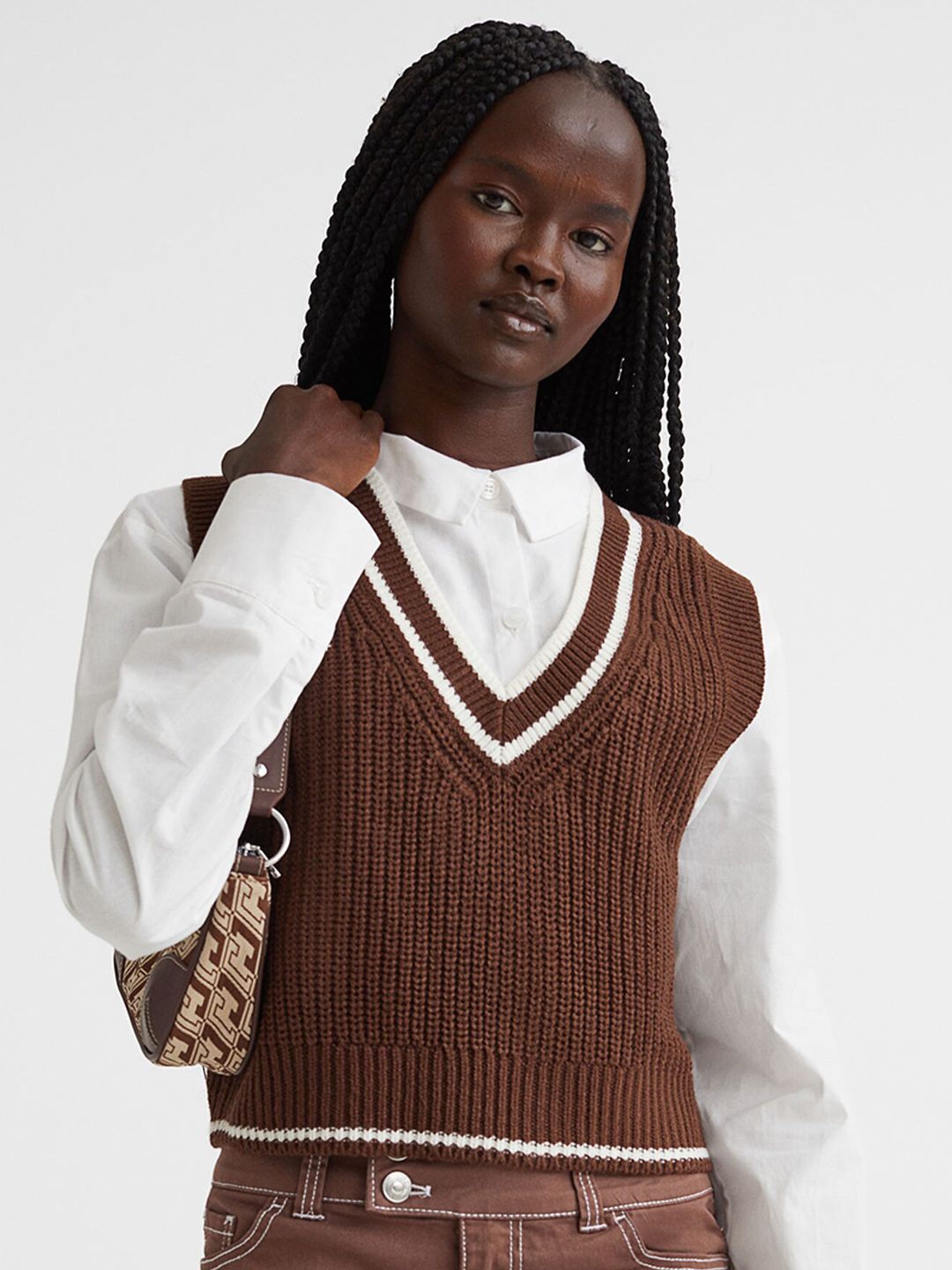 Buy H&M Women Rib-Knit Acrylic Sweater Vest - Sweaters for Women