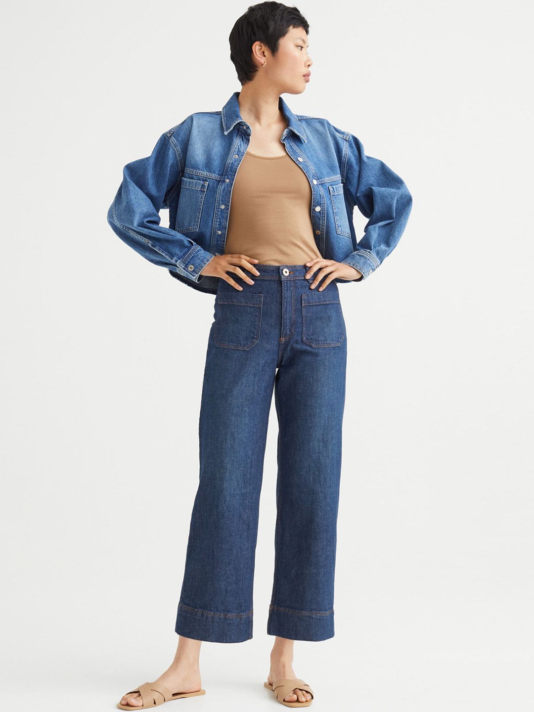 H&M Women Blue Slim High Jeans Price in India