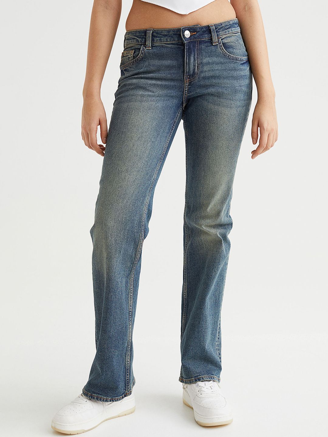 H&M Women Blue Flare Low Jeans Price in India