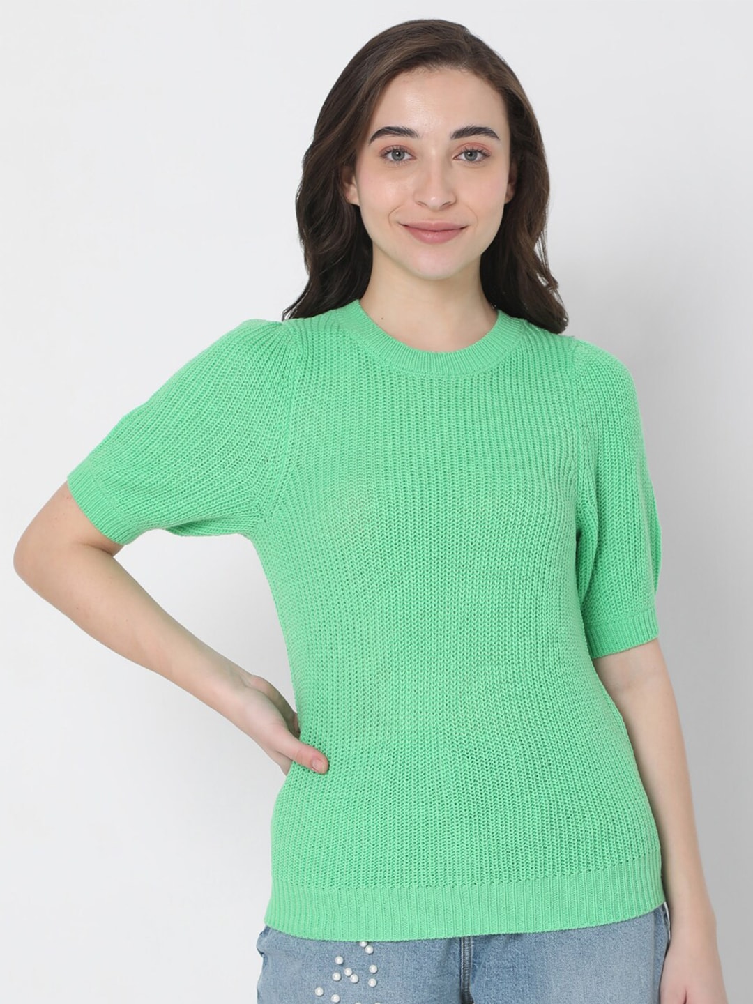 Vero Moda Women Green Pullover Price in India
