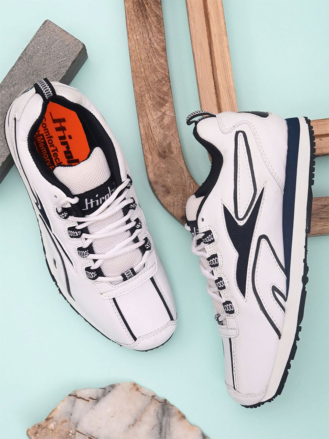 HIROLAS Men White Running Shoes