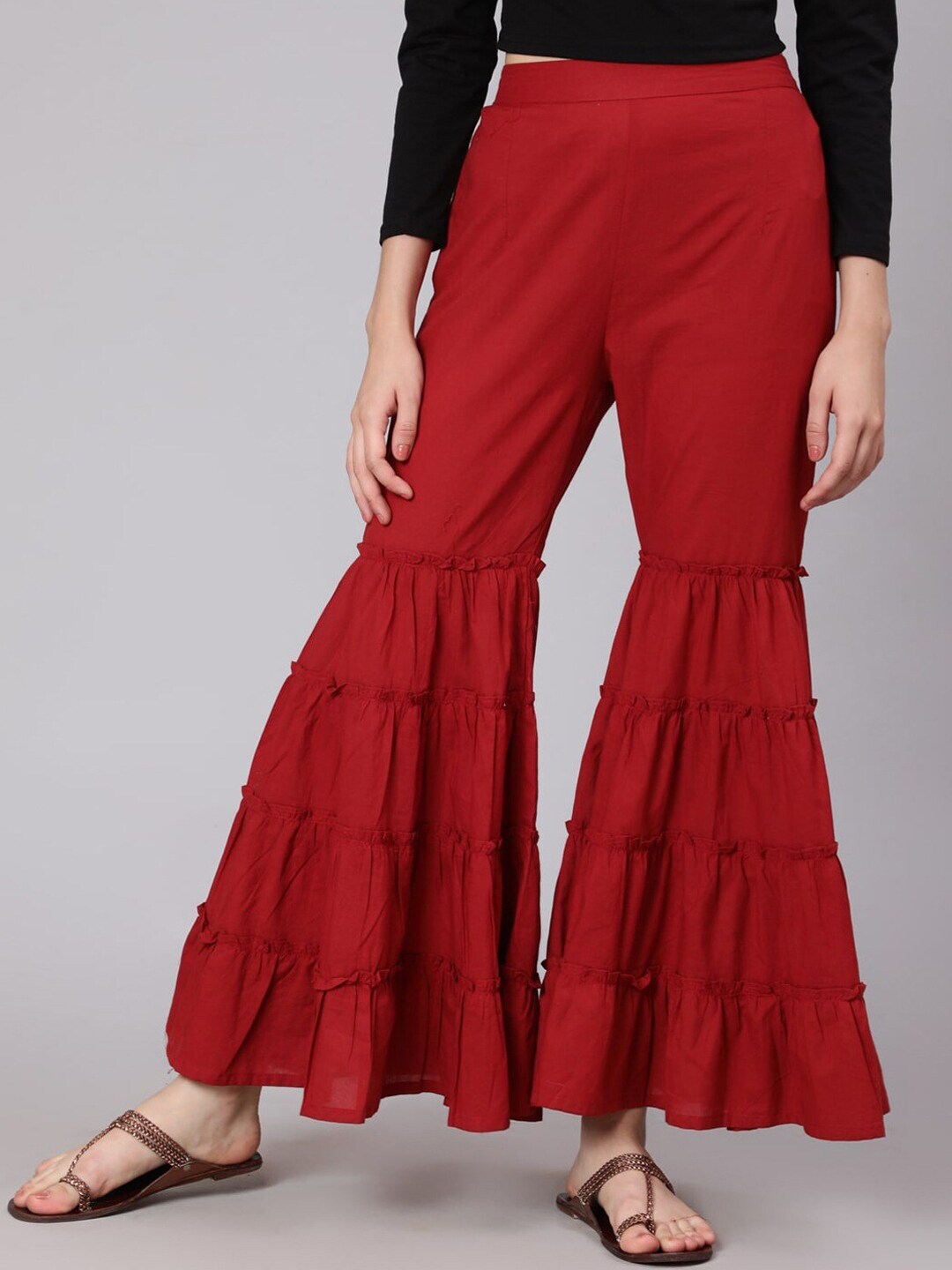 Sangria Women Maroon Flared Trousers Price in India