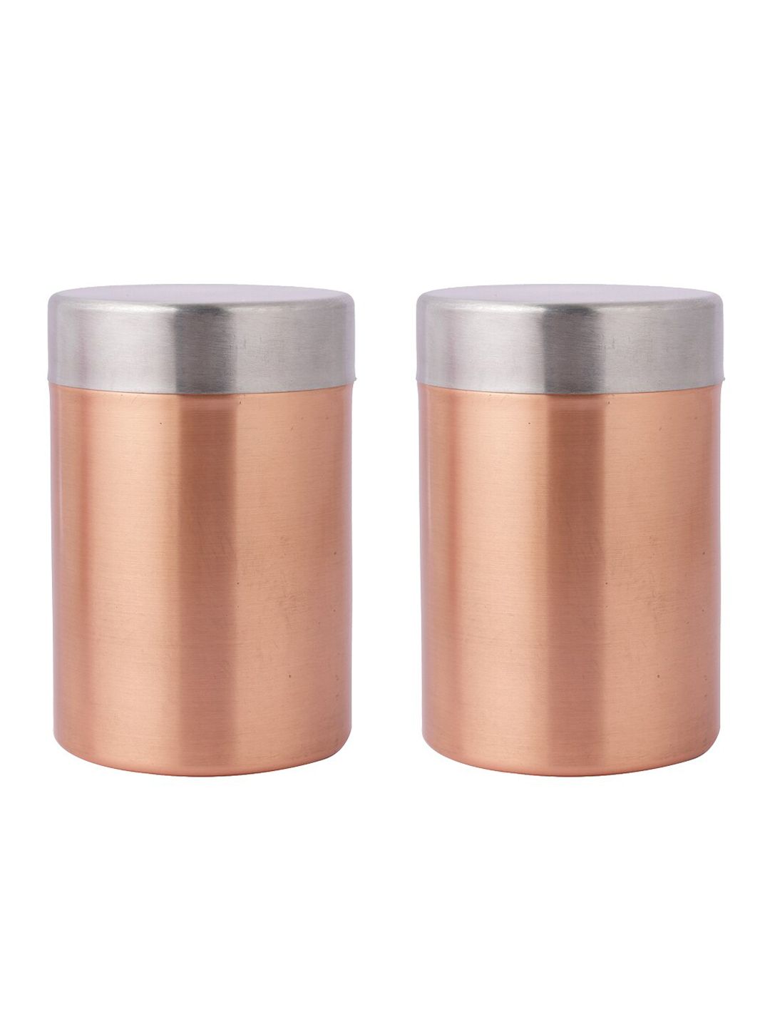 Abode Pack Of 2 Sober Copper Stainless Steel Storage Container 450ML Price in India