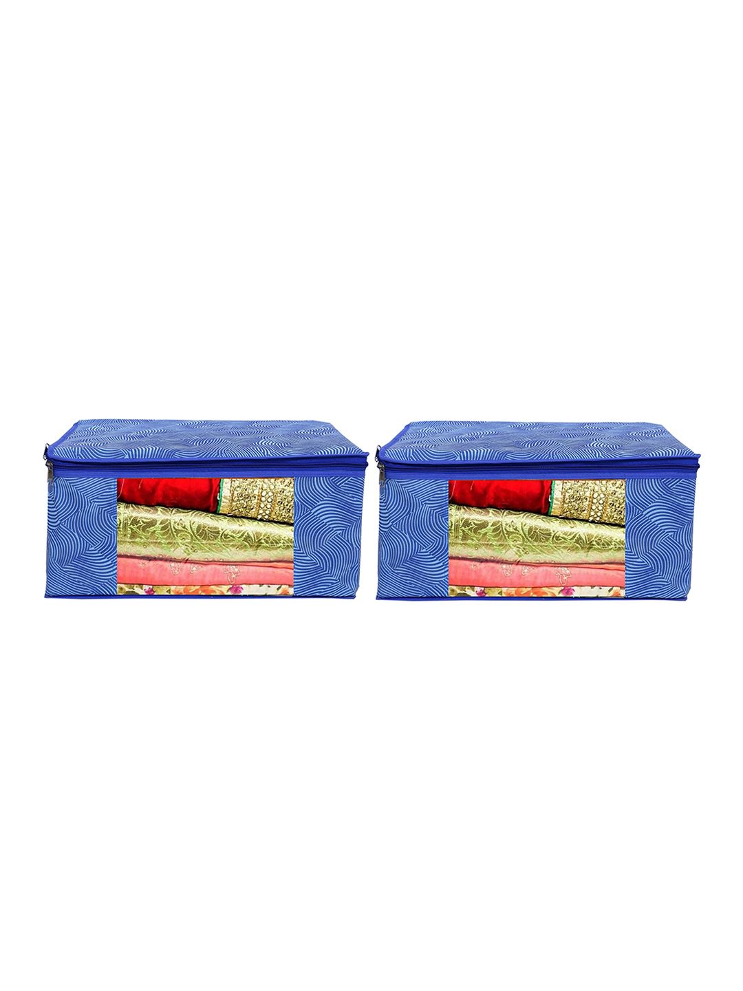 Home Fresh Set of 2 Blue Self-Design Organisers Price in India