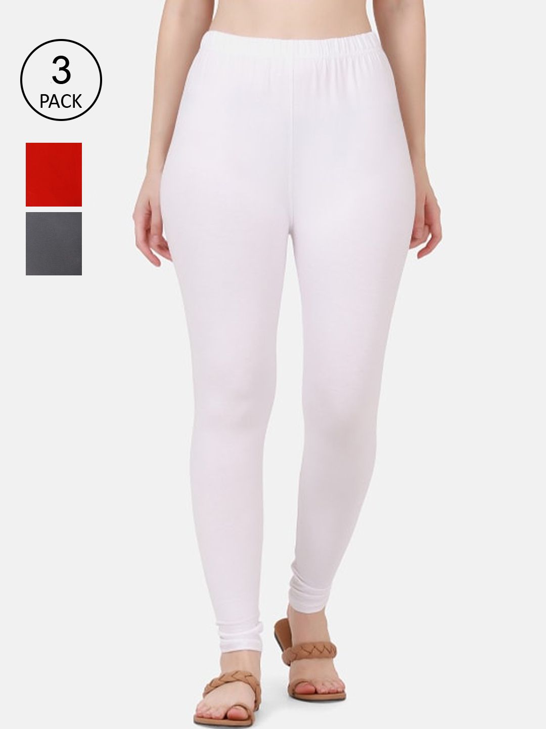 BUY NEW TREND Women Pack Of 3 Solid Ankle-Length Leggings Price in India