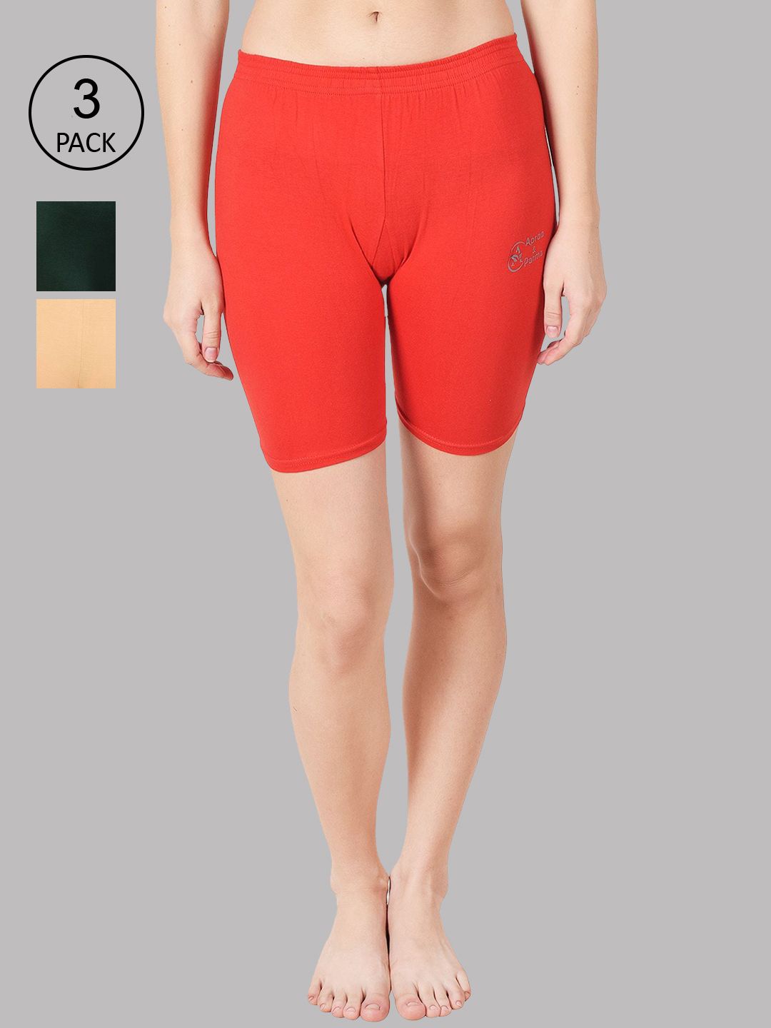 Apraa & Parma Women Red Slim Fit Cycling Sports Shorts Price in India
