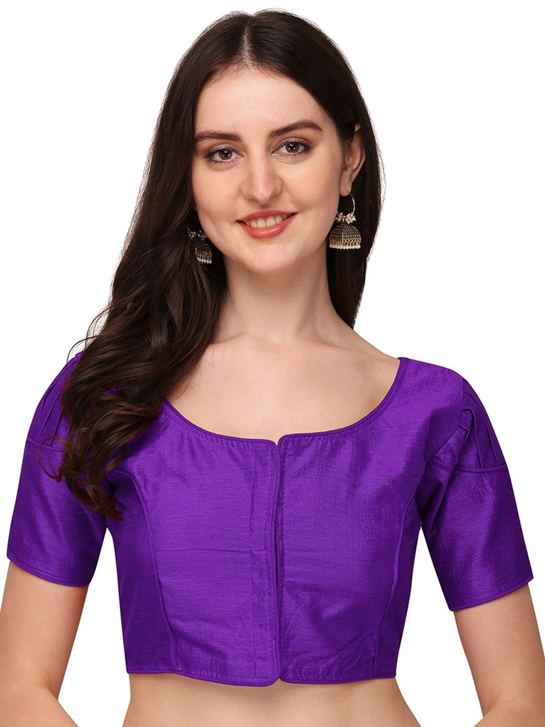 Sumaira Tex Women Purple Solid Saree Blouse Price in India
