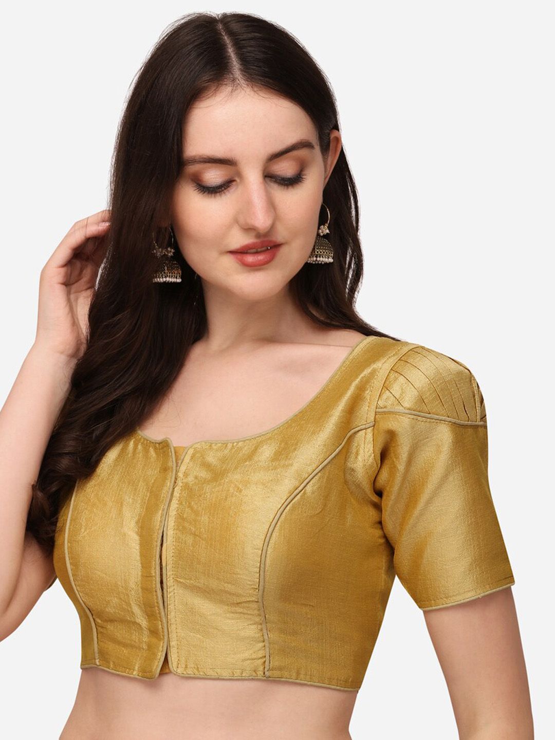 Sumaira Tex Beige Solid Saree Blouse Price in India