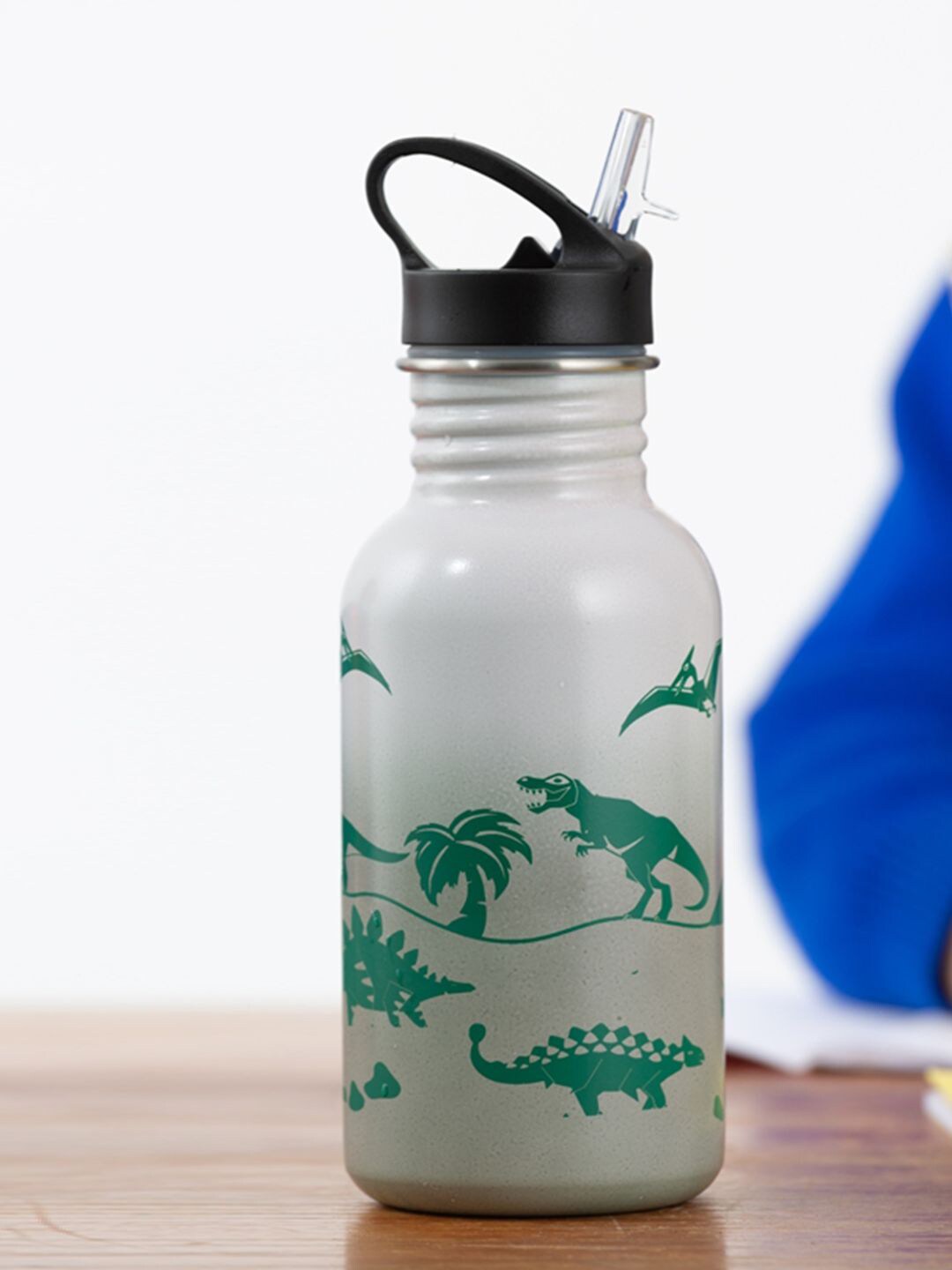 TYPHOON White & Green Printed Pure Colour Change Water Bottle 550 ml Price in India