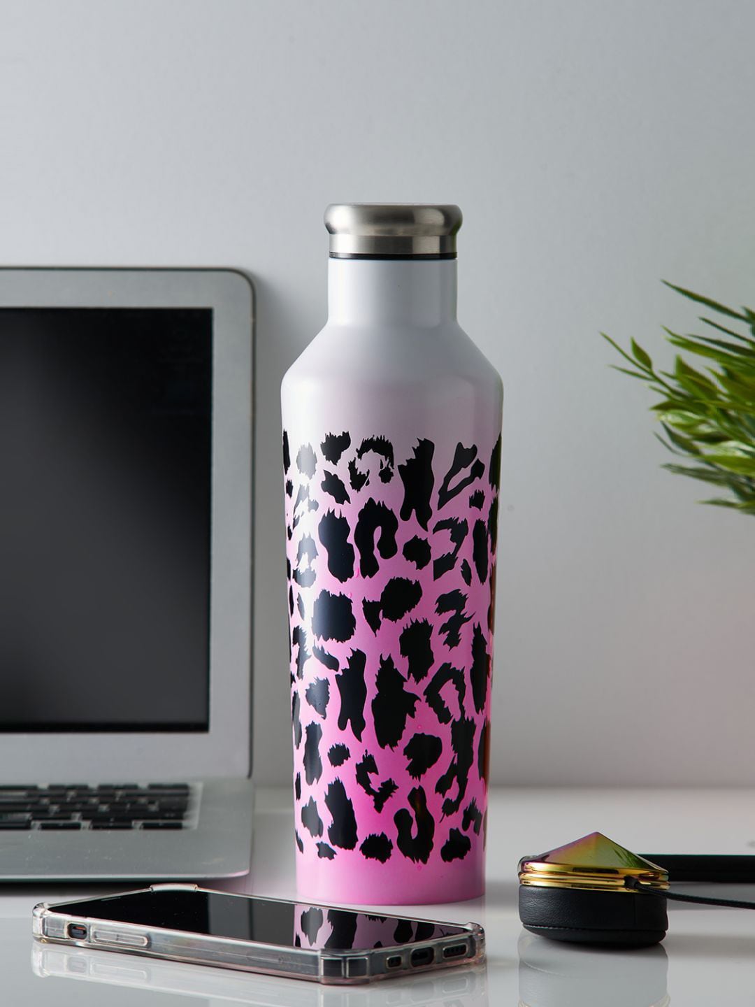 TYPHOON White Leopard Printed Colour Change Recharge Bottle Price in India