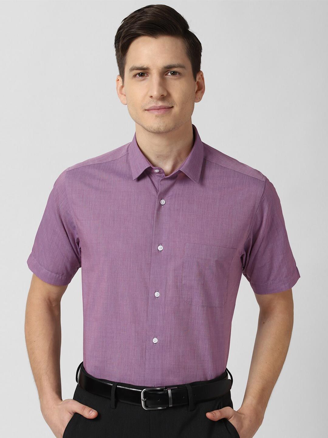Peter England Peter England Men Purple Solid Formal Shirt