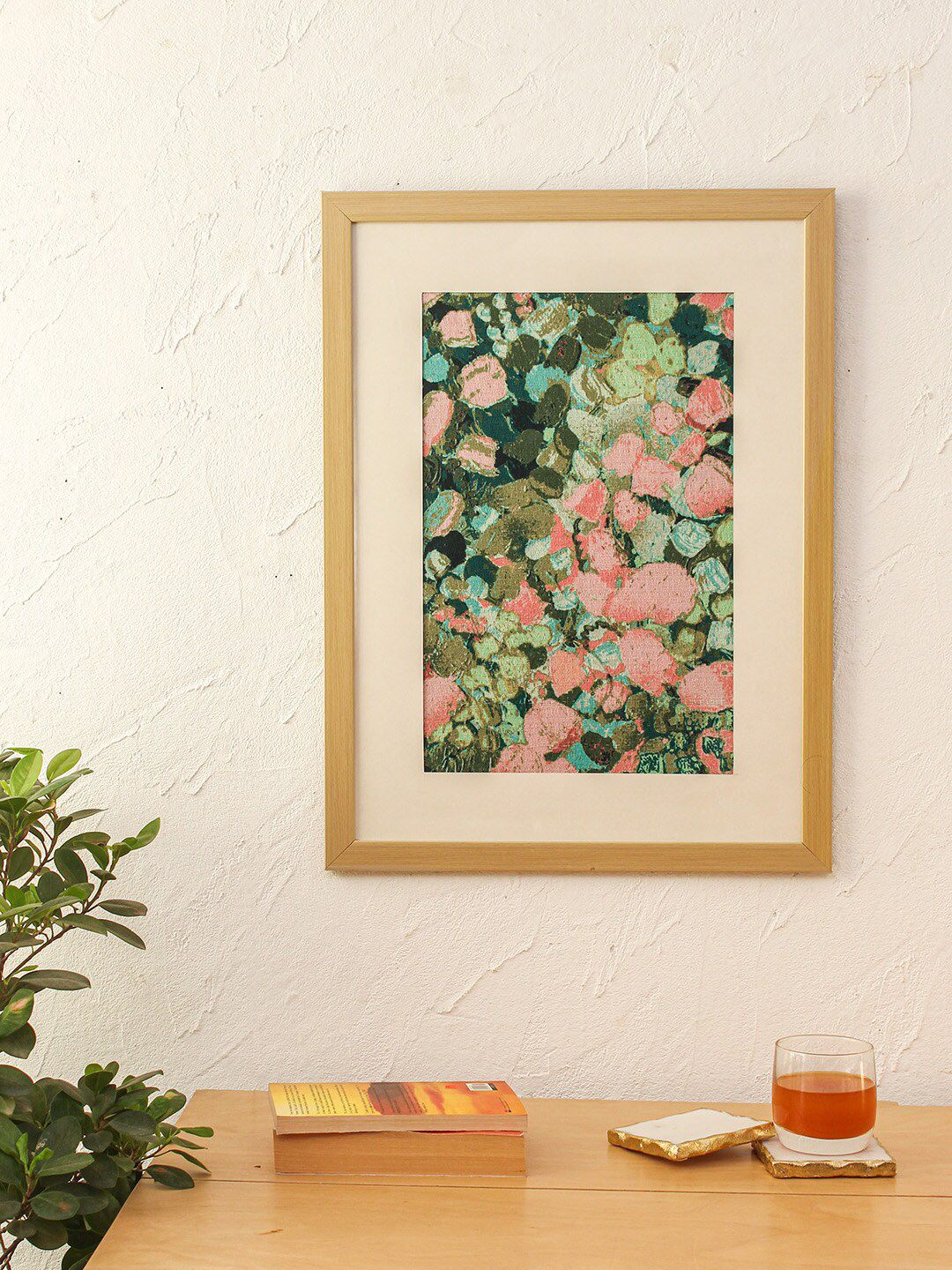 House This Pink & Green Printed Framed Wall Art Price in India