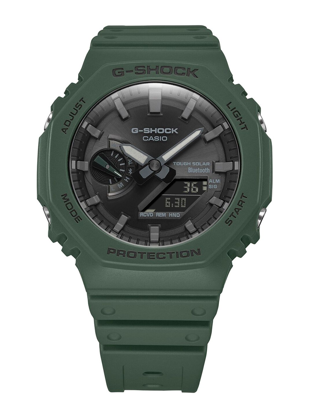 CASIO Men Black Dial & Green Straps Analogue and Digital Bluetooth Solar Powered Watch