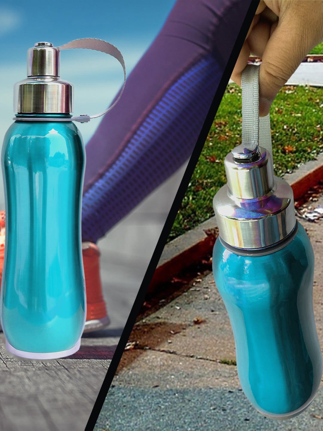 Kuber Industries Set Of 2  Blue Solid Water Bottle Price in India
