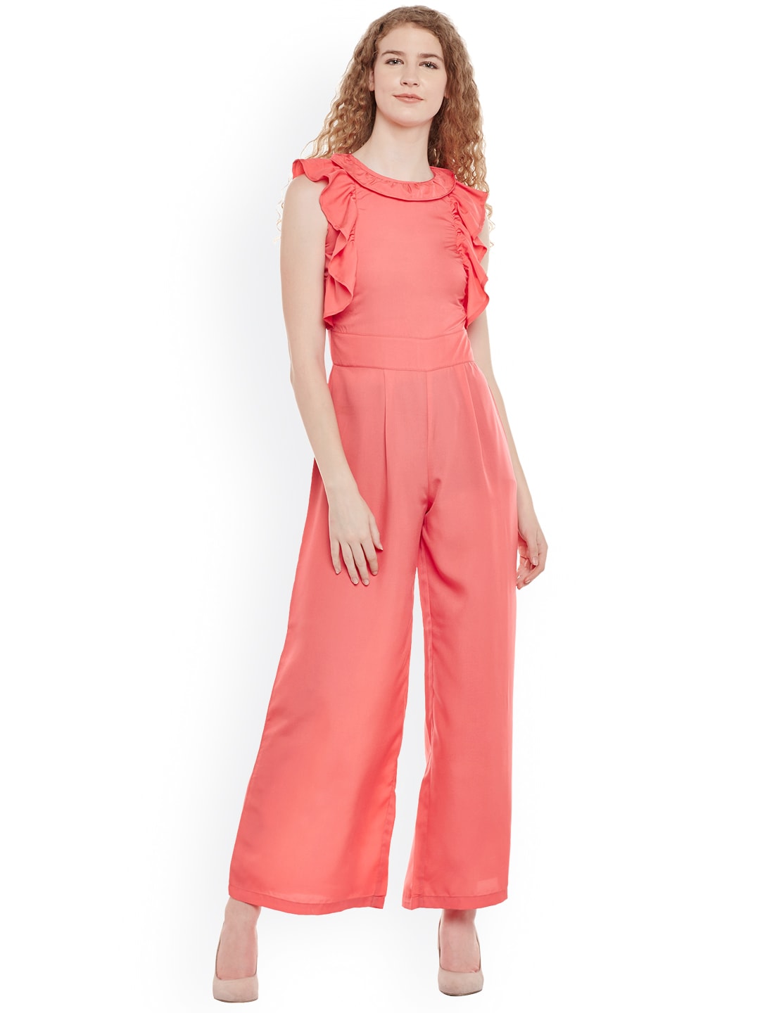 Belle Fille Coral Pink Jumpsuit Price in India