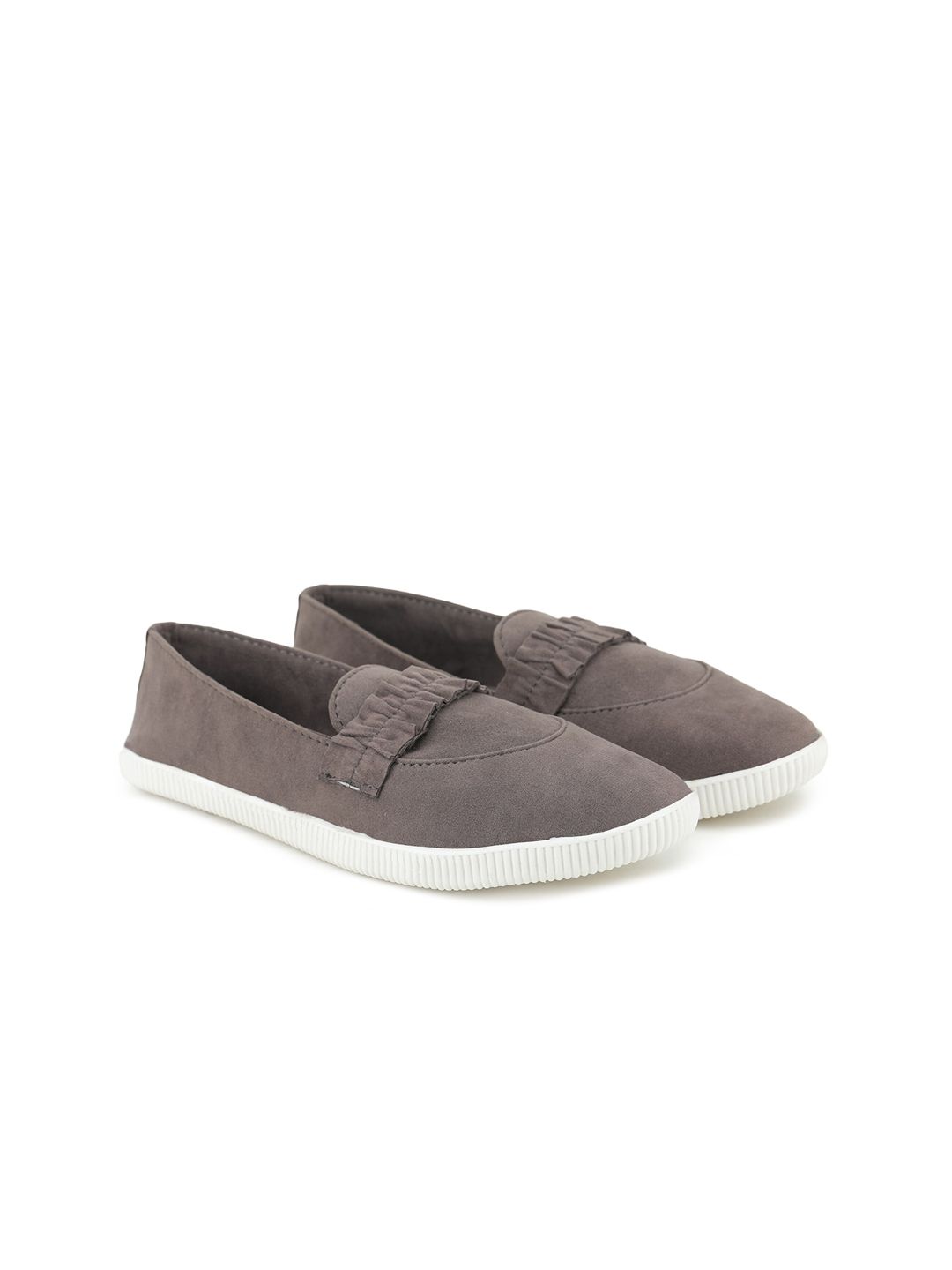 Moonwalk Women Grey Slip-On Sneakers Price in India