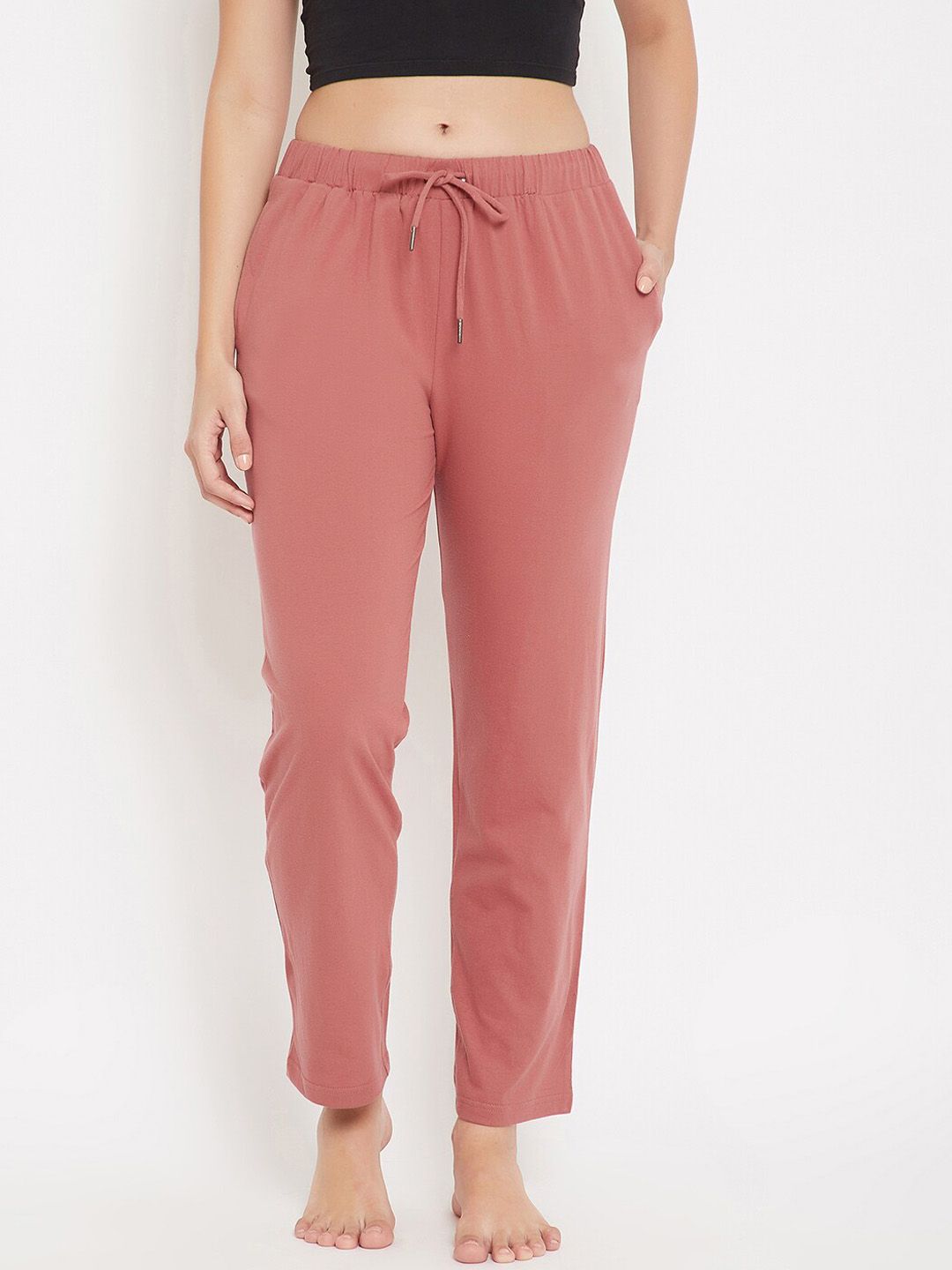 Hypernation Women Rust Red Lounge Pants Price in India