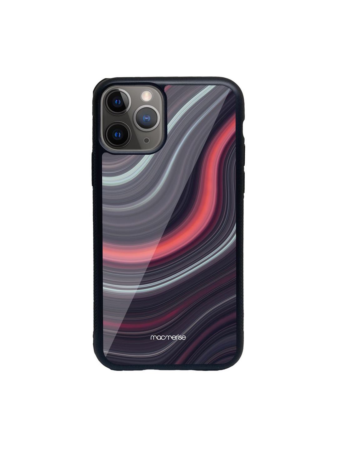 Macmerise Black Liquid Funk Printed Glass iPhone 11 Pro Phone Case Price in India