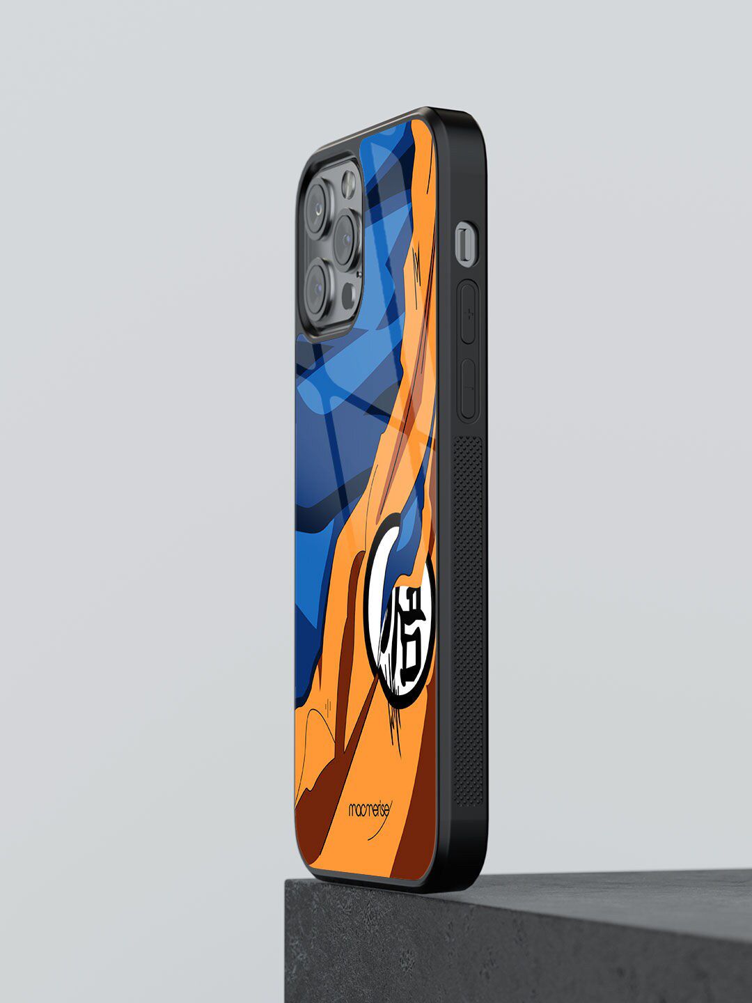 macmerise Blue & Brown Printed Goku Training Glass iPhone 11 Pro Max Back Case Price in India