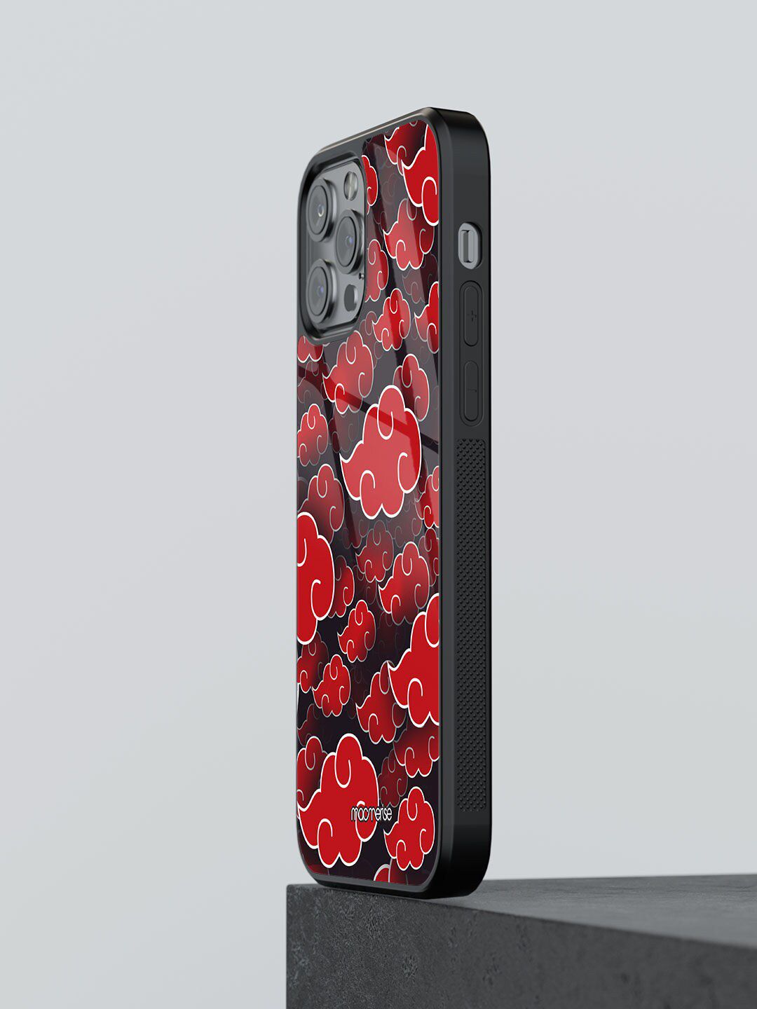 macmerise Adults Black & Red Printed Camo Glass iPhone 12 Pro Max Back Case Price in India