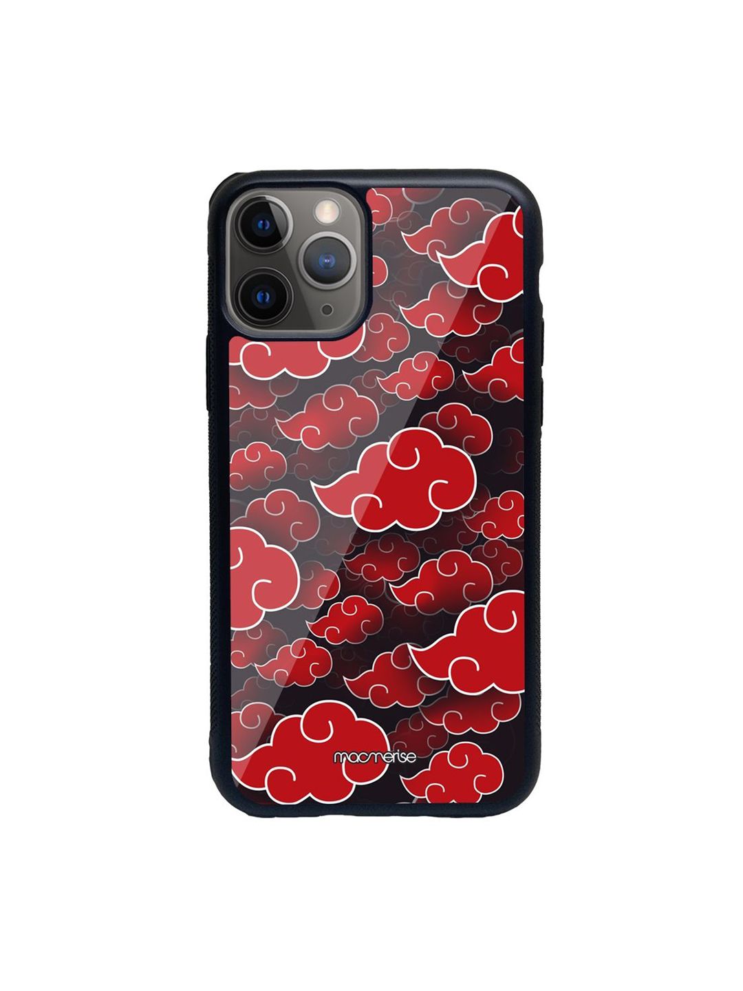 macmerise Black & Red Clouds Printed Glass iPhone 11 Pro Max Back Case Price in India