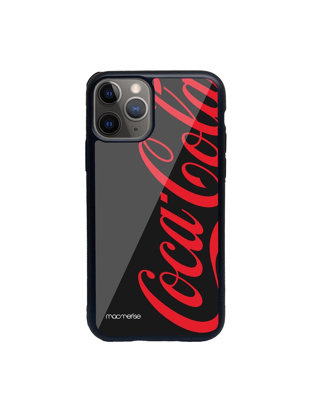 macmerise Black & Red Printed  Glass iPhone 11 Pro Max Back Case Price in India