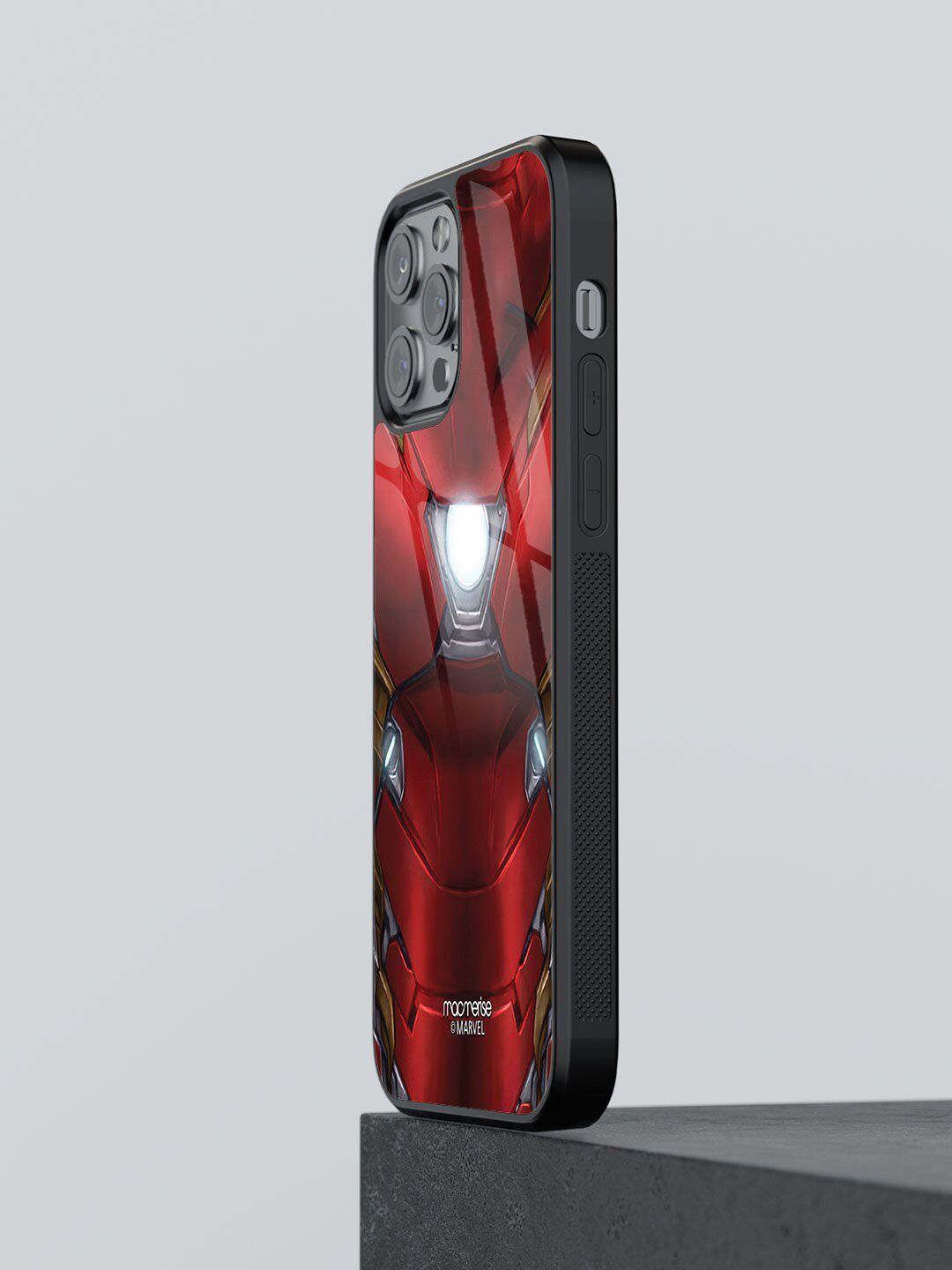 macmerise Red Printed Suit up Ironman Glass iPhone 13 Pro Max Back Case Price in India