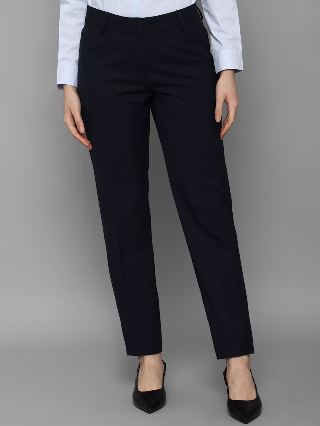 Allen Solly Woman Women Navy Blue Formal Trousers Price in India