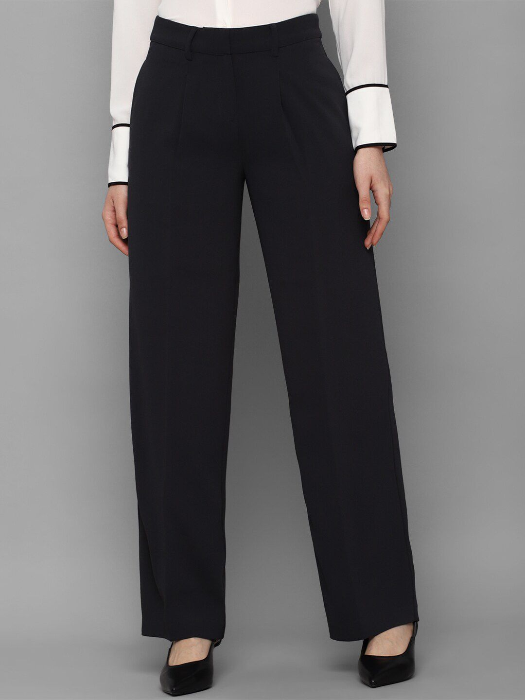 Allen Solly Woman  Black Trousers Price in India