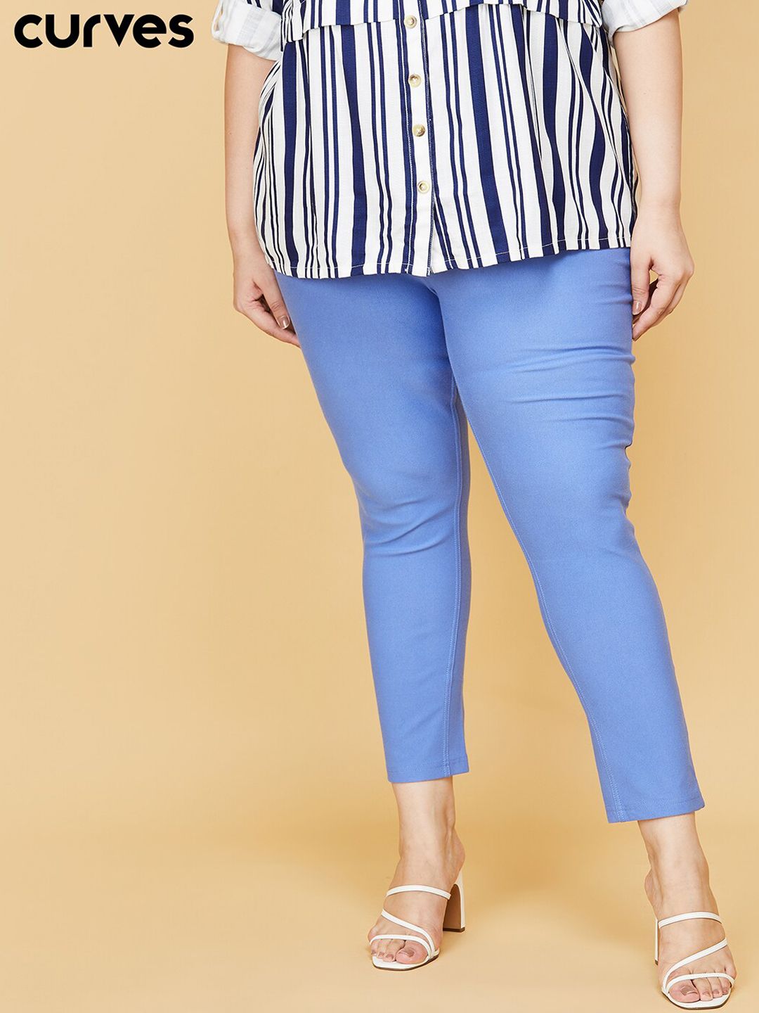 max Women Blue Light Fade Plus Size Jeans Price in India