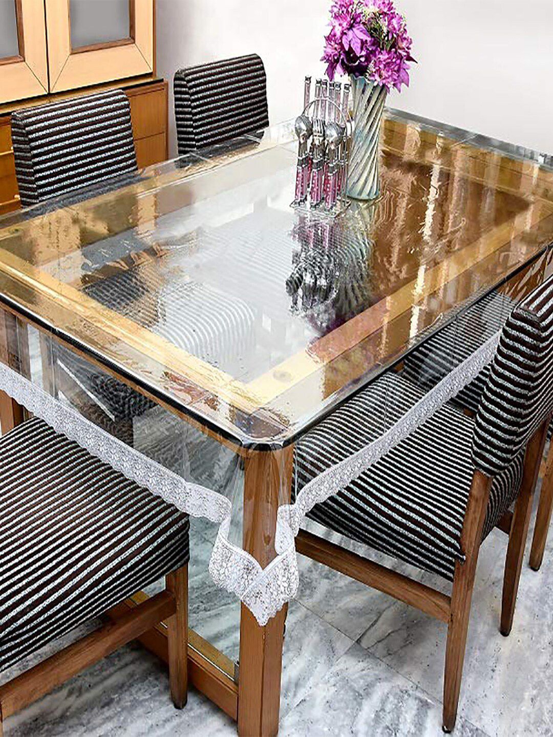 Kuber Industries Transparent Solid 6-Seater Table Cover Price in India