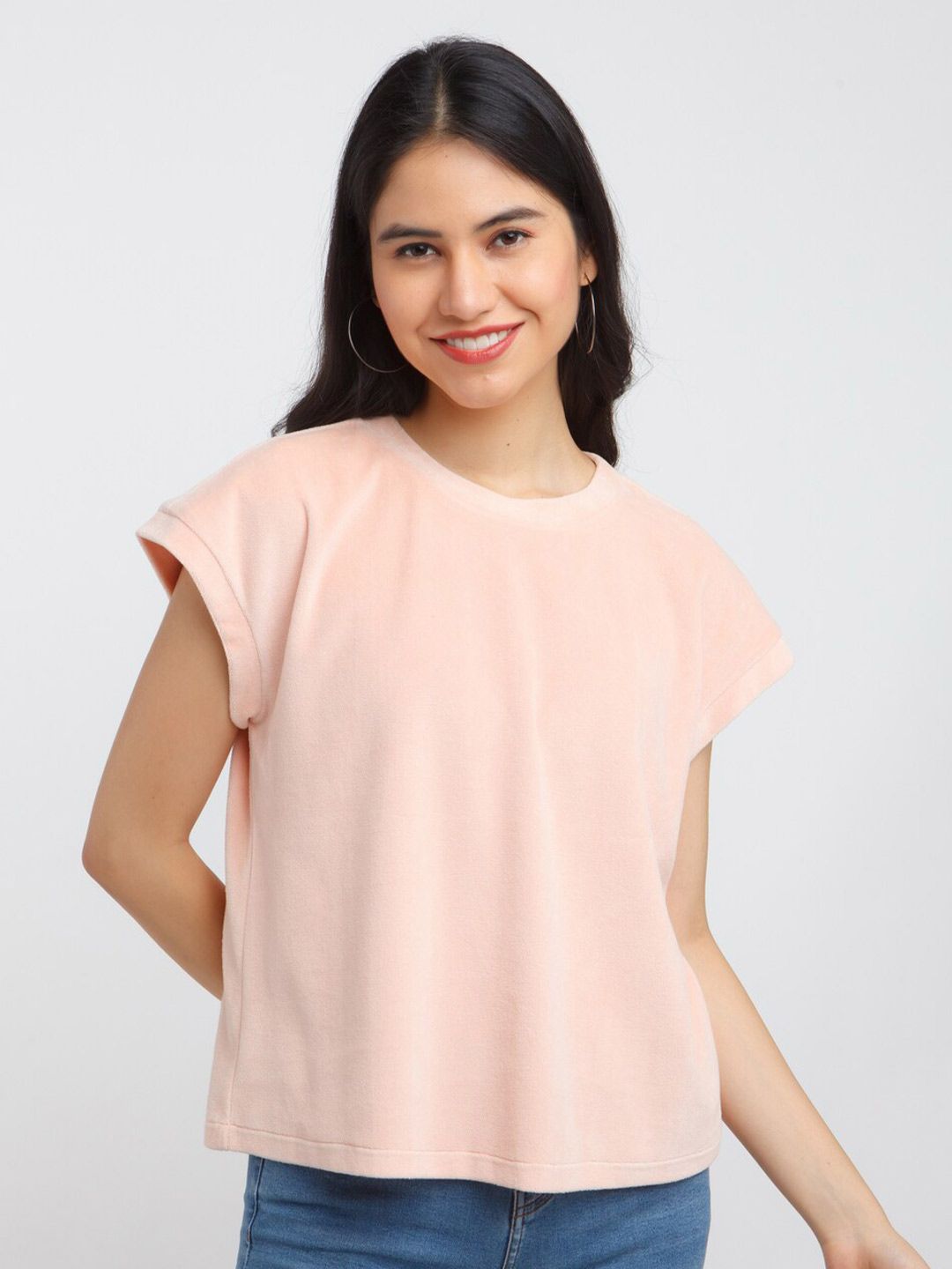 Zink London Women Pink Extended Sleeves Top Price in India
