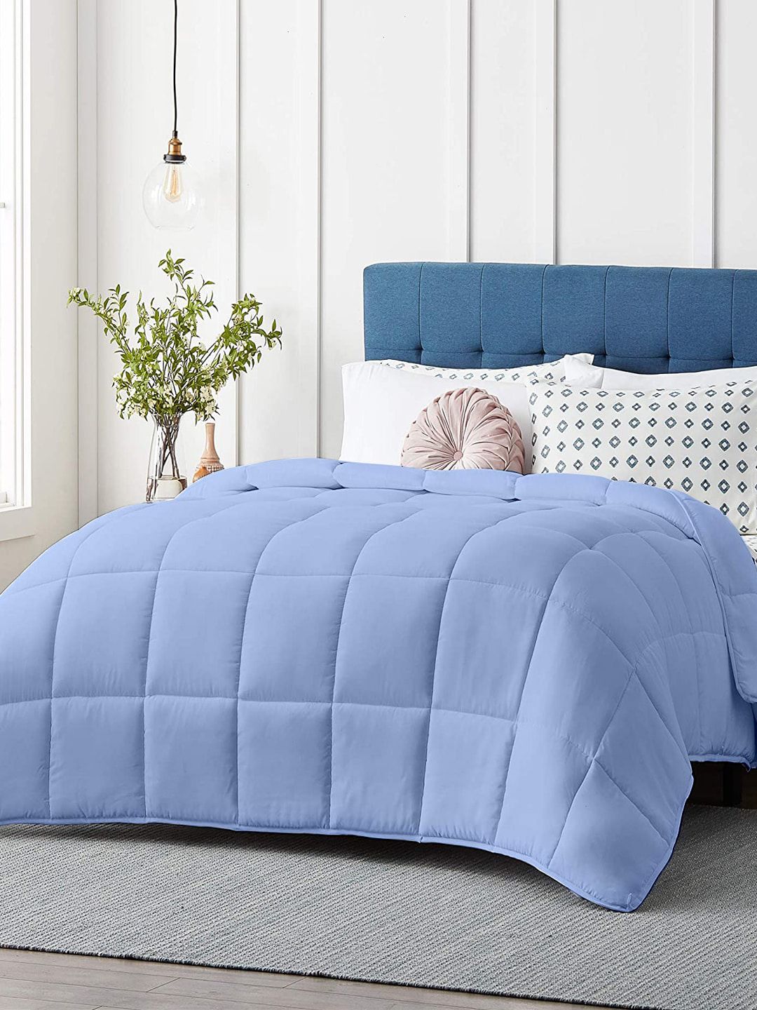 RAZZAI Blue Microfiber Mild Winter 300 GSM Double Bed Comforter Price in India