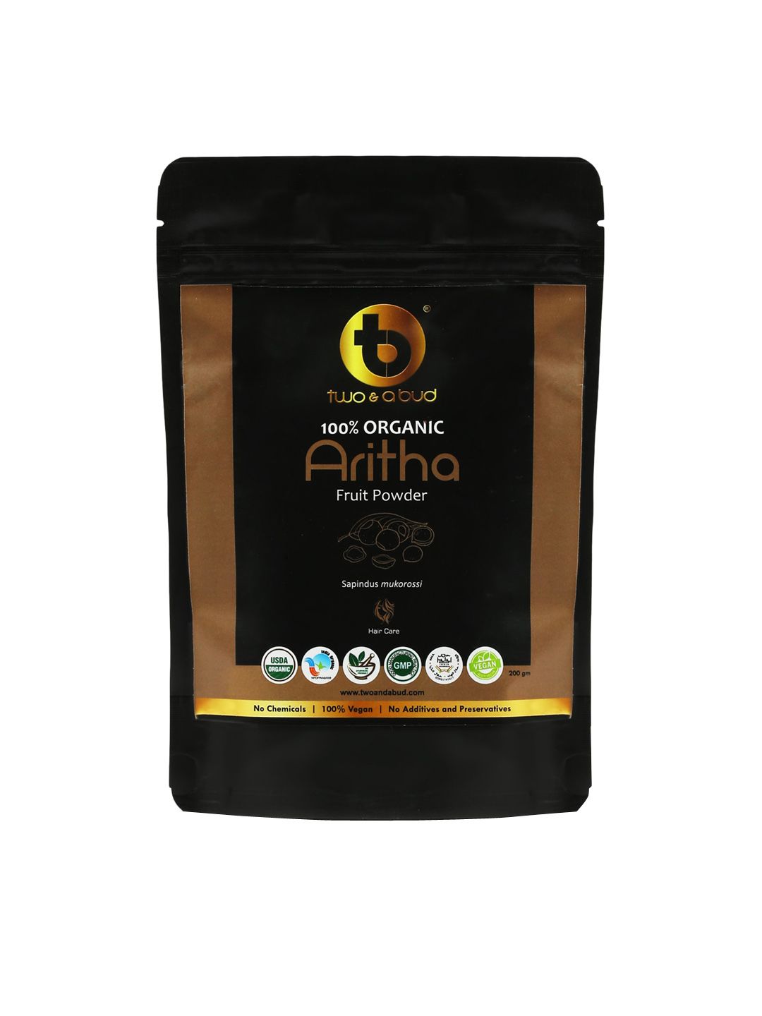 Two & A Bud 100% Organic Aritha Fruit Powder - 200 g