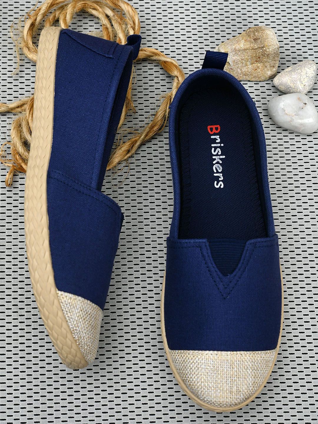 BRISKERS Women Blue Colourblocked Espadrilles Price in India