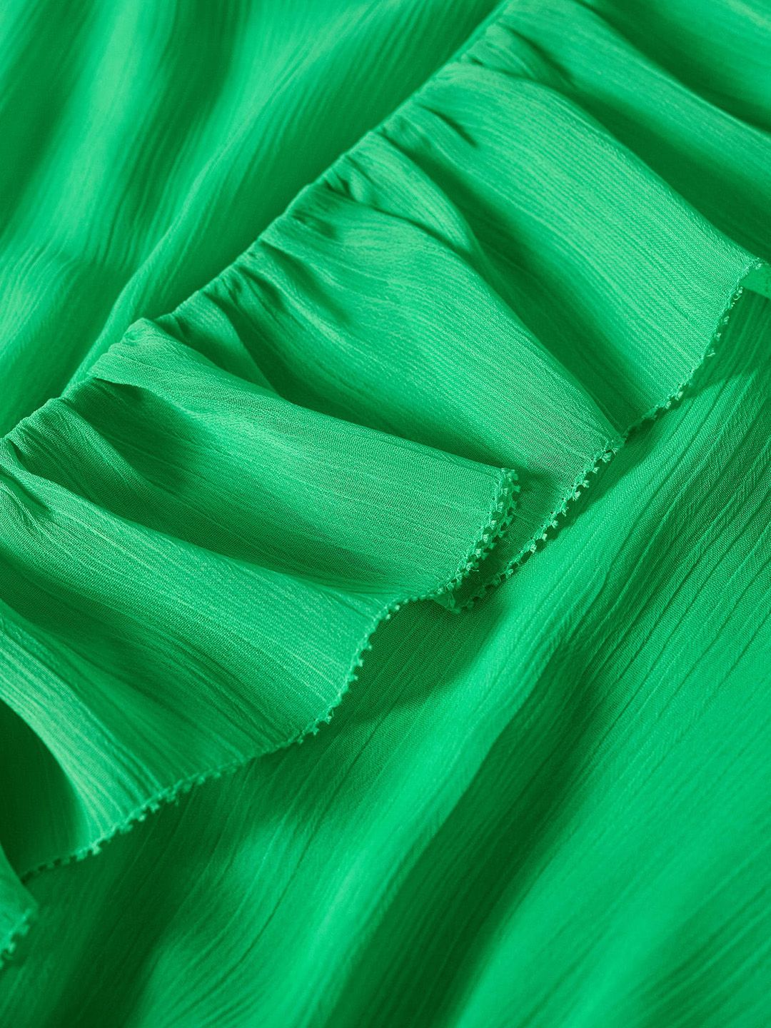 Buy MANGO Women Green Ruffle A-Line Dress - Dresses for Women 19457104 |  Myntra