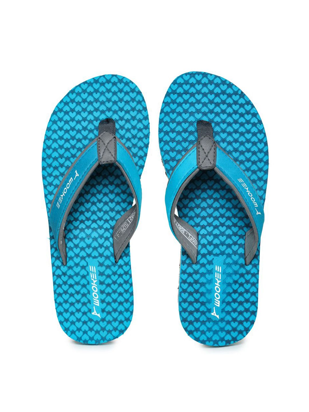 ABROS Women Sea Green Printed Thong Flip-Flops