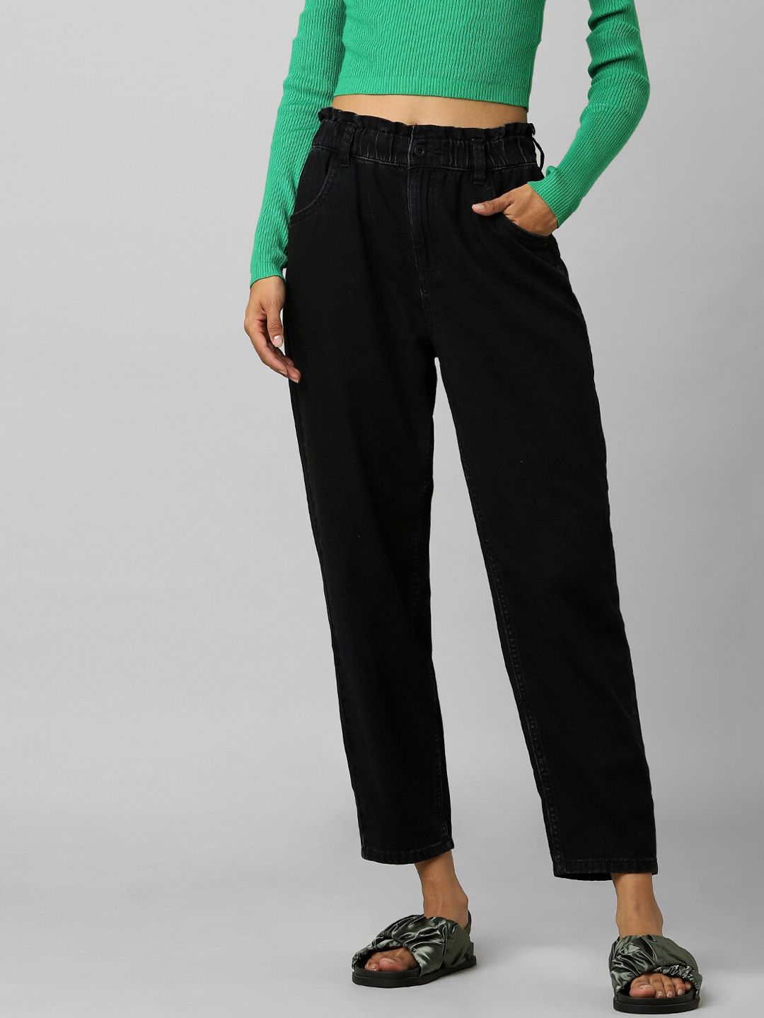 ONLY Women Black High-Rise Jeans Price in India