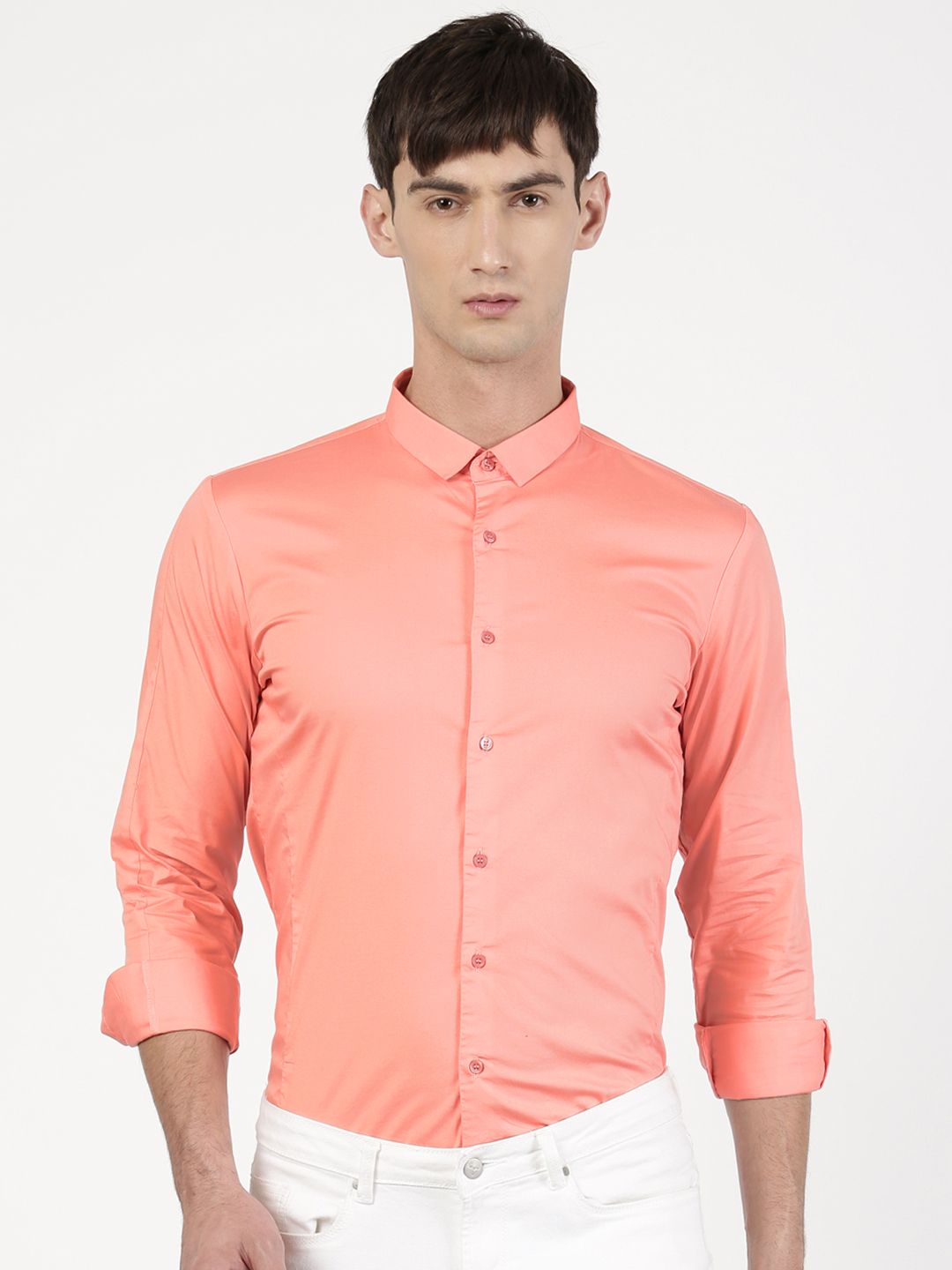 peach color tshirt for men