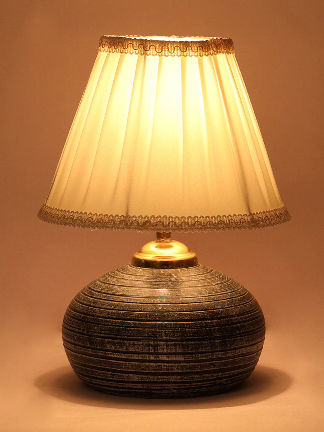 foziq Grey Solid Table Lamp Price in India