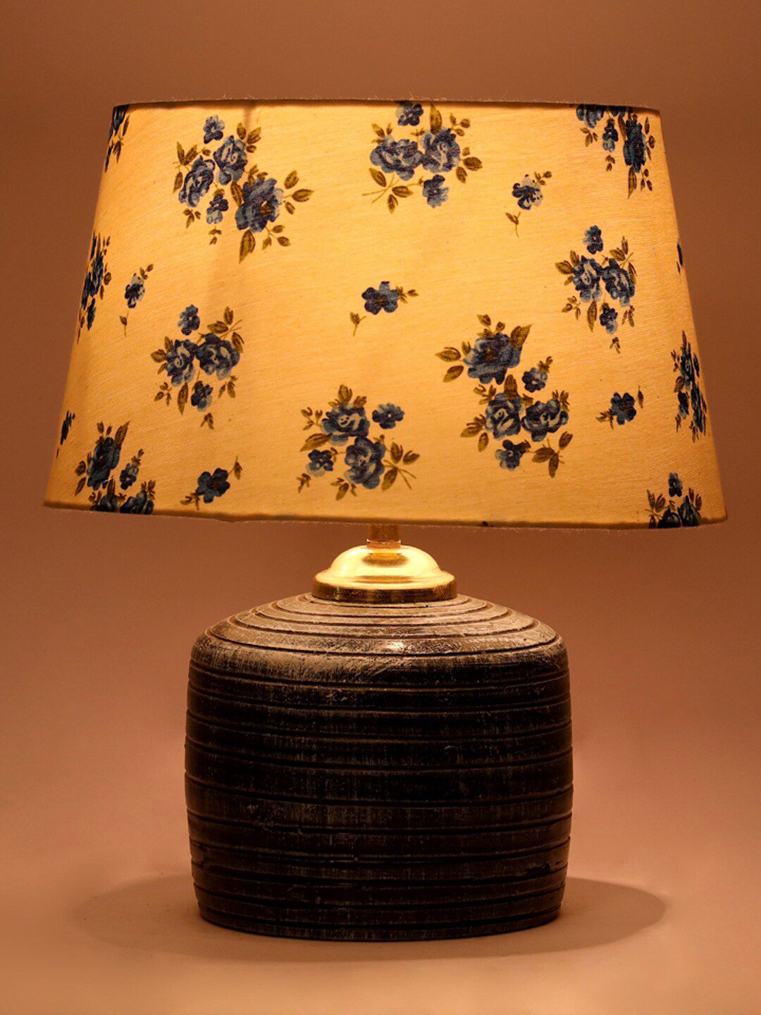 foziq Grey & Beige Printed Table Lamps With Shade Price in India