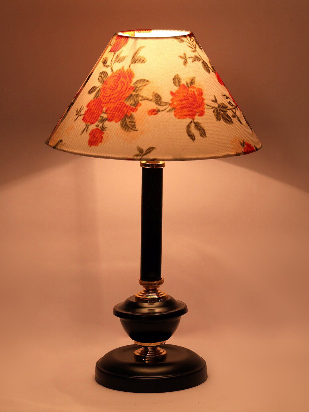 foziq Black & Green Printed Table Lamps Price in India