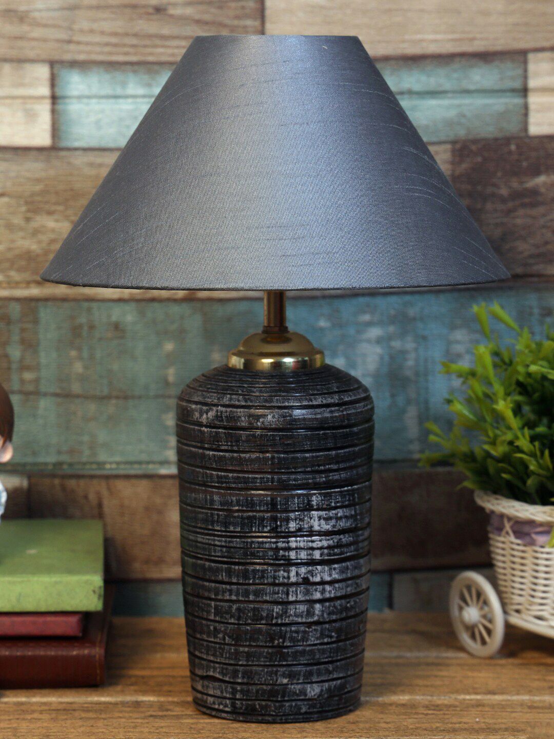 foziq Grey Solid Table Lamps Price in India