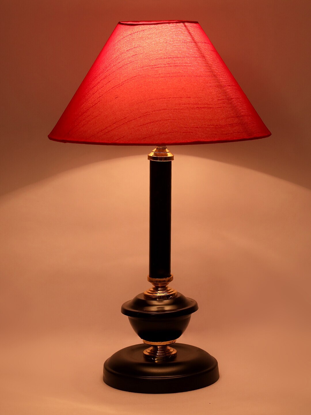 foziq Black & Red Solid Table Lamps Price in India